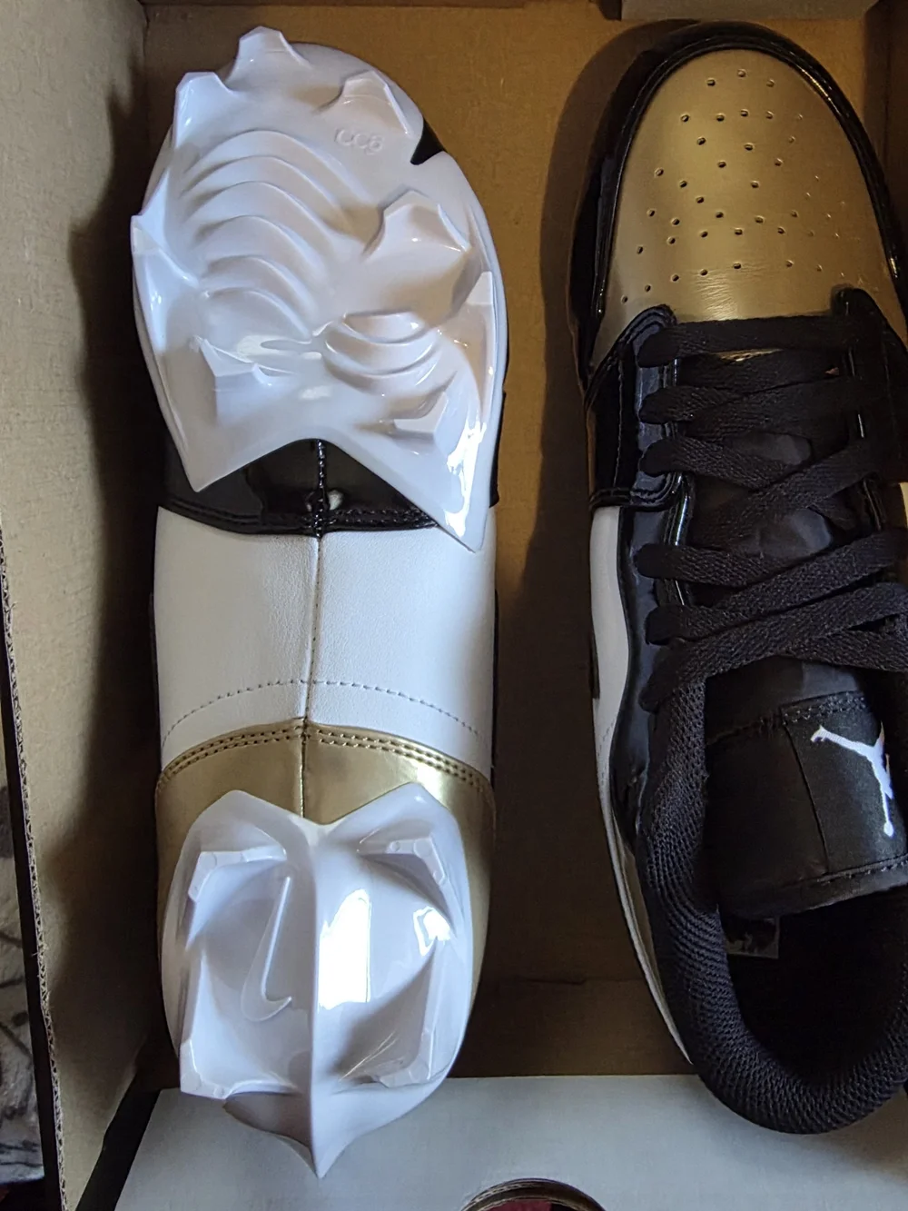 Air Jordan 1 Low TD Shoe Box (Black with Gold Accents)